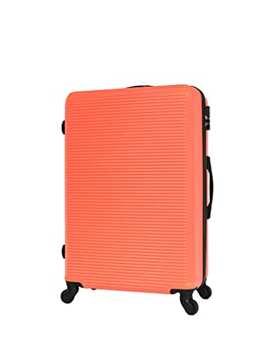 CELIMS - Maletas ligeras aprobadas por más de 100 aerolíneas, para viajar con confianza, naranja, Grande 75 cm