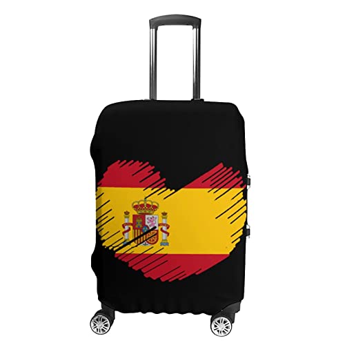Funda elástica para equipaje de viaje con forma de corazón con bandera de España para maleta con ruedas, se adapta a equipaje de 19 a 32 pulgadas