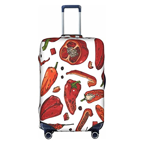 QQIAEJIA Funda de equipaje de viaje de color rojo chile rebanadas de pimientos rojos maleta protectora cubierta de maleta para 18-32 pulgadas, Como se muestra en la imagen, 85