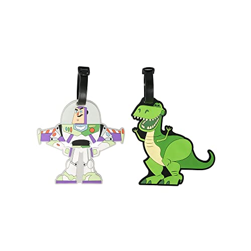Disney Toy Story Buzz & Rex - Etiquetas para Equipaje de 2 Piezas, Color Verde, Blanco y Morado, VT700654L.NX
