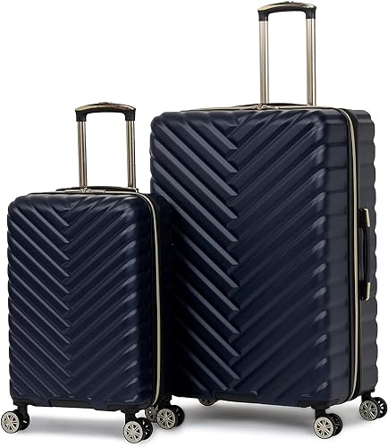 Kenneth Cole Reaction Madison Square Hardside Chevron - Equipaje expandible para Mujer, Navy, 28-Inch Checked, Madison Square - Maleta para Mujer, Ligera, rígida, expandible, con 8 Ruedas