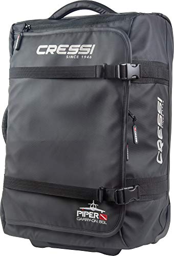 Cressi Piper Bag Trolley de Viaje Ultraligero, Unisex-Adult, Black, 50 L