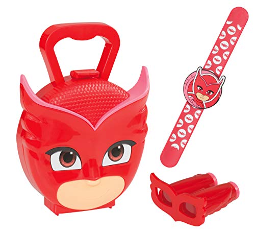Jamara- Maleta PJ Masks Owlette – Juego de 3 Piezas, Pulsera de búlete para auténticas héroes Pijamas con los prismáticos, maletín de Transporte Estable y manejable, Color Rojo (410107)