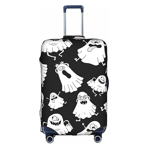 Divertidas fundas de maleta de fantasma blanco, protectores de maleta, protector de equipaje, cubierta de maleta personalizada, cubierta de maleta grande, blanco, 95