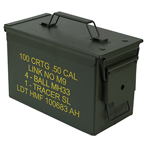 HMF 70011 Caja de Munición, US Ammo Box, Caja de Metal, 30 x 19 x 15,5 cm, Verde