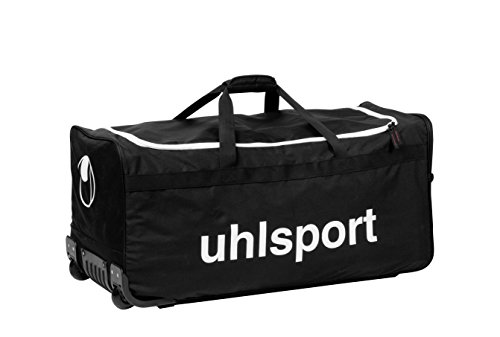 uhlsport Basic Line Travel & Team Bolsa, 110 l - Bolsa de deporte bolsa de ruedas - Gran Capacidad Adulto, Negro/Blanco