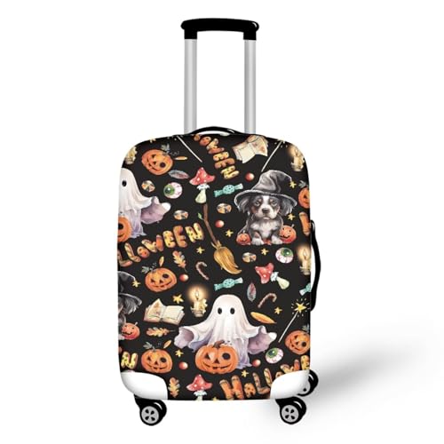 Coloranimal Funda protectora para equipaje de autobús escolar para carrito, accesorios, maleta, tamaño 18-32, Fantasma de Halloween, S (18'-21' cover), Juego de equipaje