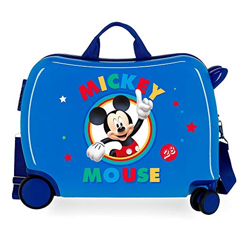 Disney Circle Mickey Maleta Infantil Azul 50x38x20 cms Rígida ABS Cierre combinación 34L 2,1Kgs 4 Ruedas Equipaje de Mano